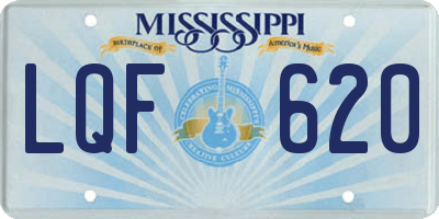 MS license plate LQF620