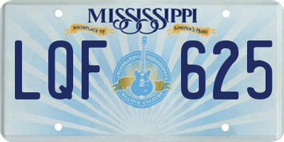 MS license plate LQF625