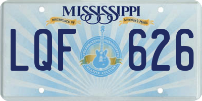 MS license plate LQF626