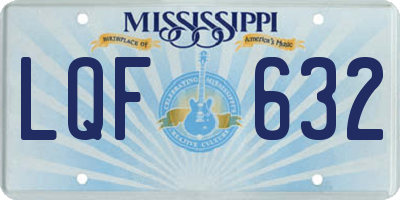 MS license plate LQF632