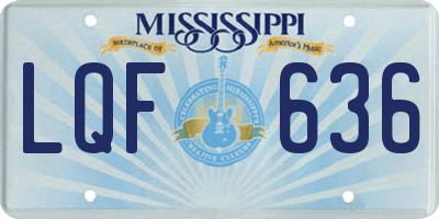 MS license plate LQF636