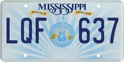 MS license plate LQF637