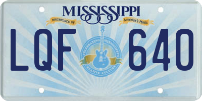 MS license plate LQF640