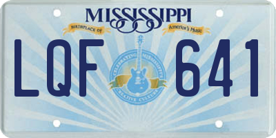 MS license plate LQF641