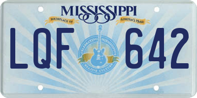 MS license plate LQF642