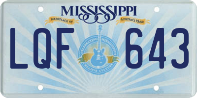 MS license plate LQF643
