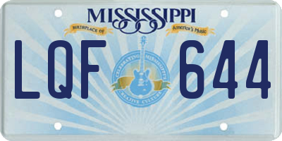 MS license plate LQF644