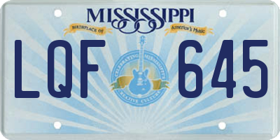 MS license plate LQF645