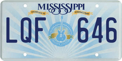 MS license plate LQF646