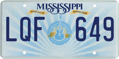 MS license plate LQF649