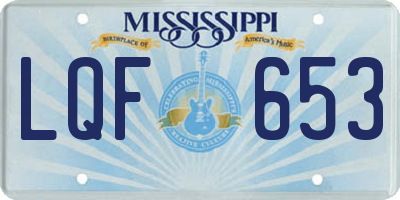 MS license plate LQF653