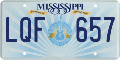 MS license plate LQF657