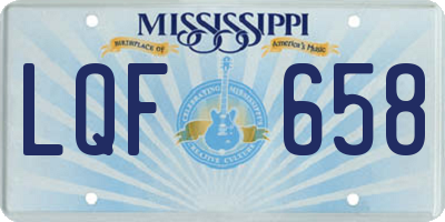 MS license plate LQF658