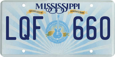 MS license plate LQF660