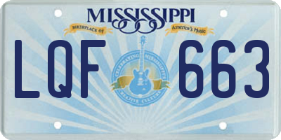 MS license plate LQF663