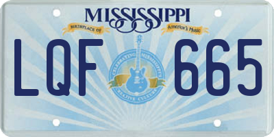 MS license plate LQF665