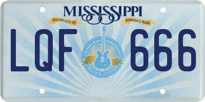 MS license plate LQF666