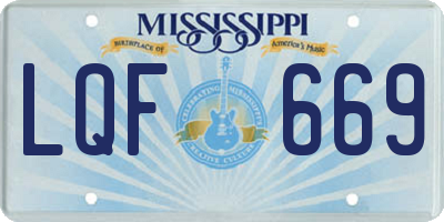 MS license plate LQF669