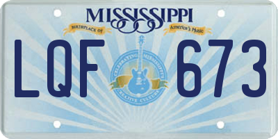 MS license plate LQF673