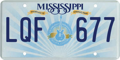 MS license plate LQF677