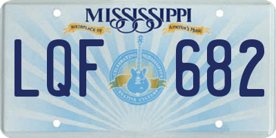 MS license plate LQF682