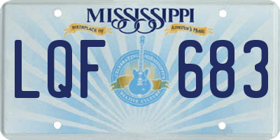 MS license plate LQF683