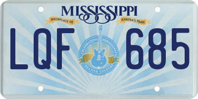 MS license plate LQF685
