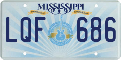 MS license plate LQF686