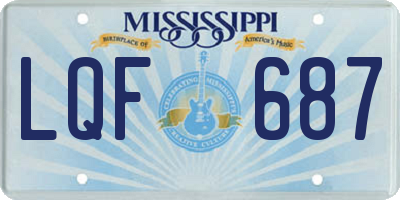MS license plate LQF687