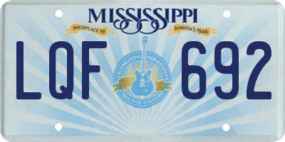 MS license plate LQF692