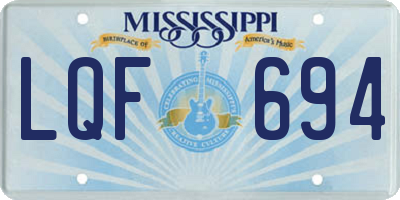 MS license plate LQF694
