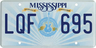 MS license plate LQF695