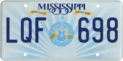MS license plate LQF698