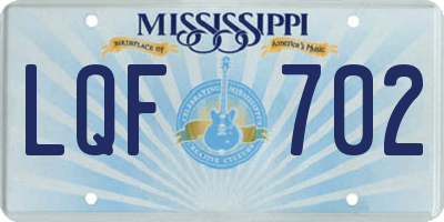 MS license plate LQF702