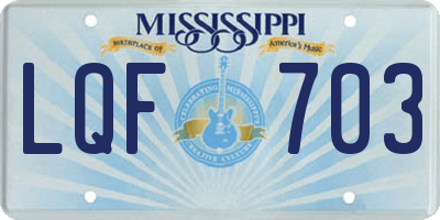 MS license plate LQF703