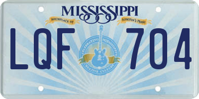 MS license plate LQF704