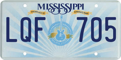 MS license plate LQF705