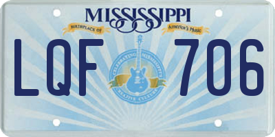 MS license plate LQF706