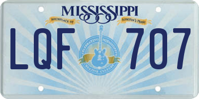 MS license plate LQF707