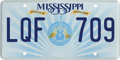 MS license plate LQF709