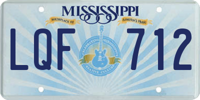 MS license plate LQF712