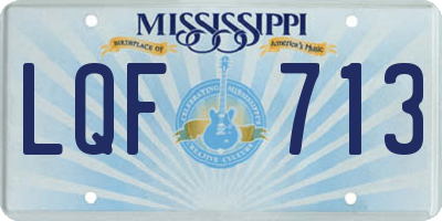 MS license plate LQF713