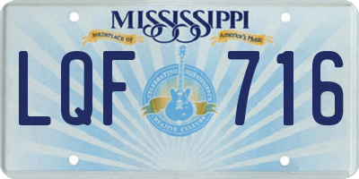 MS license plate LQF716