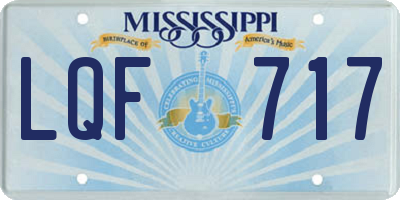 MS license plate LQF717