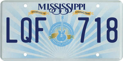 MS license plate LQF718