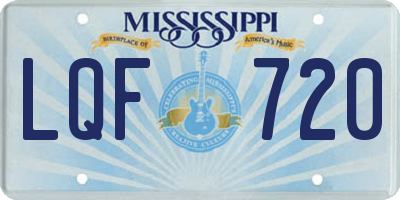 MS license plate LQF720