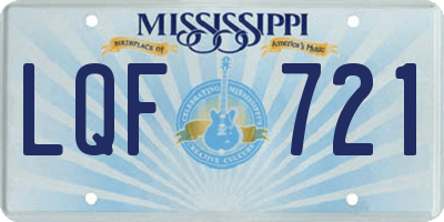 MS license plate LQF721