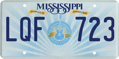 MS license plate LQF723