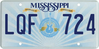 MS license plate LQF724