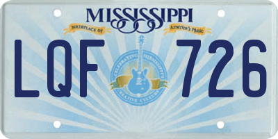 MS license plate LQF726